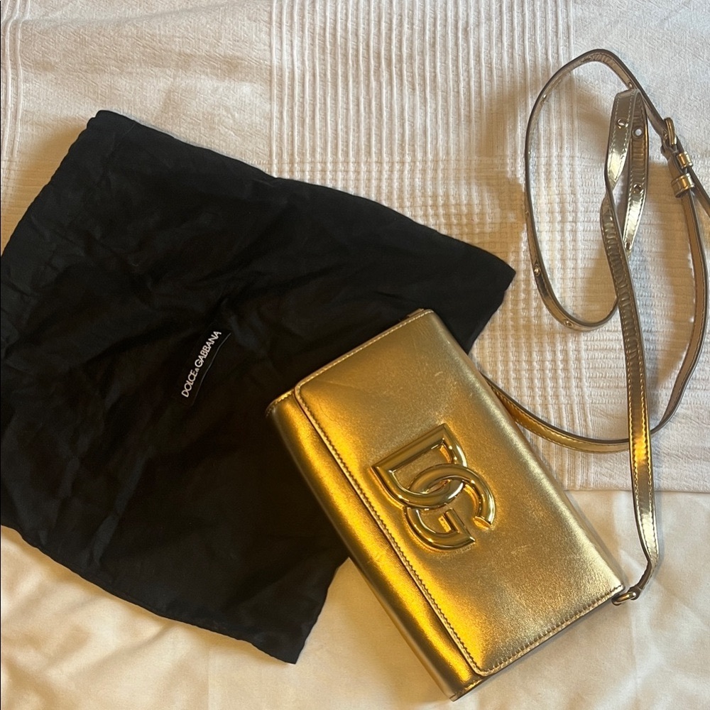 Dolce & Gabbana Shimmering Gold Crossbody Bag